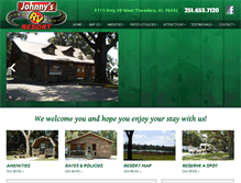 Tablet Screenshot of johnnysrvresort.com